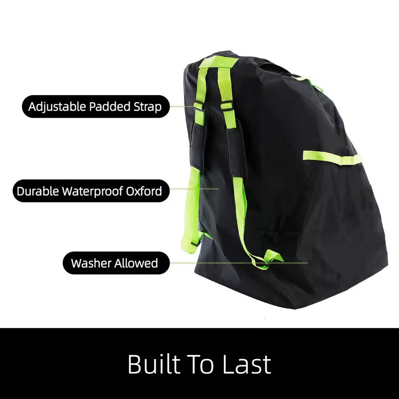 Mochila impermeable para transportar sillas de coche de niños. Protectora, organizadora y esencial para viajes.
