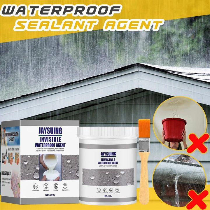 Sellador transparente que repara grietas. Solución impermeable antifugas para techos, paredes y humedad.