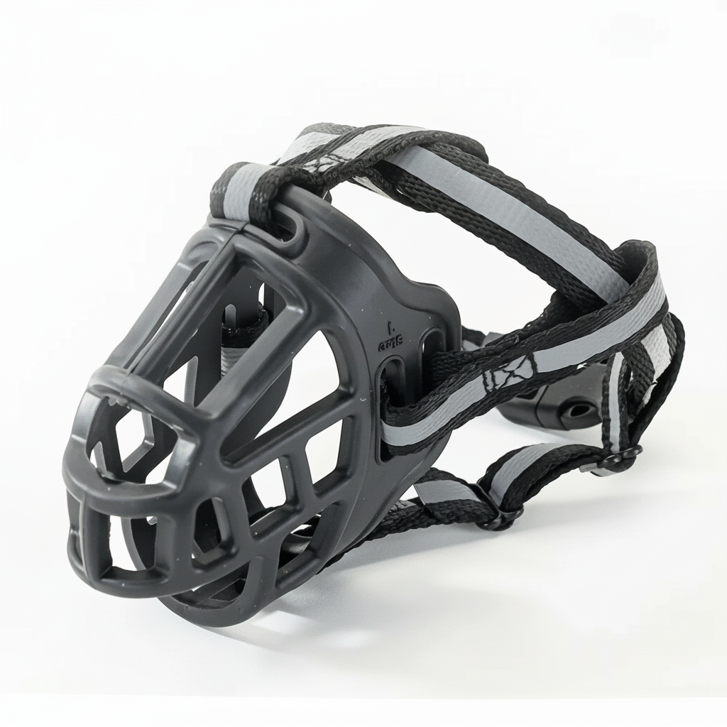 Bozal cómodo y ajustable para perros, ideal para control seguro y entrenamiento canino efectivo.