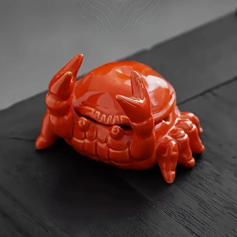 Cenicero de cangrejo con tapa. Decoración funcional y única para el hogar. Ideal para fumadores y como regalo.