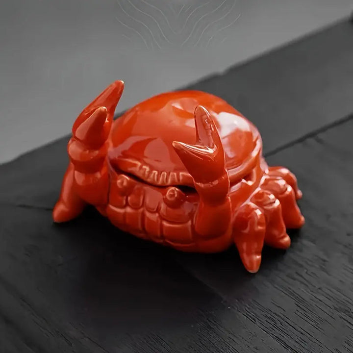 Cenicero de cangrejo con tapa. Decoración funcional y única para el hogar. Ideal para fumadores y como regalo.