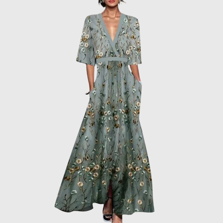Moda mujer: Vestido elegante de primavera, ideal para eventos, fiestas y ocasiones especiales. Estilo versátil.
