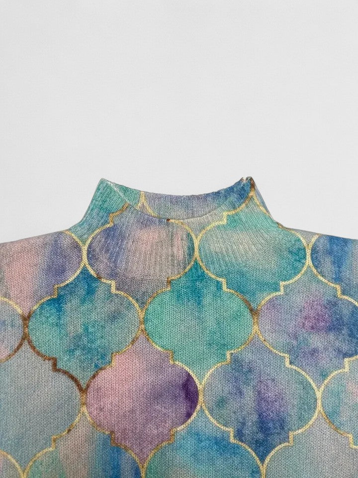 Cómodo jersey de punto grueso brillante para mujer. Ropa de invierno con tendencia y estilo.