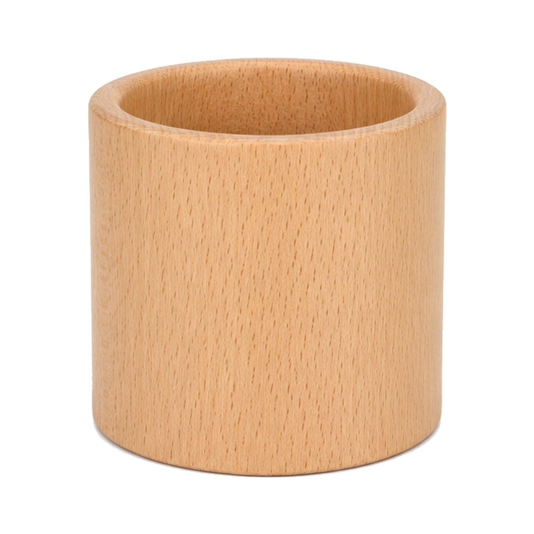 Portalápices de escritorio de madera de haya, elegante organizador para lápices y accesorios de oficina.