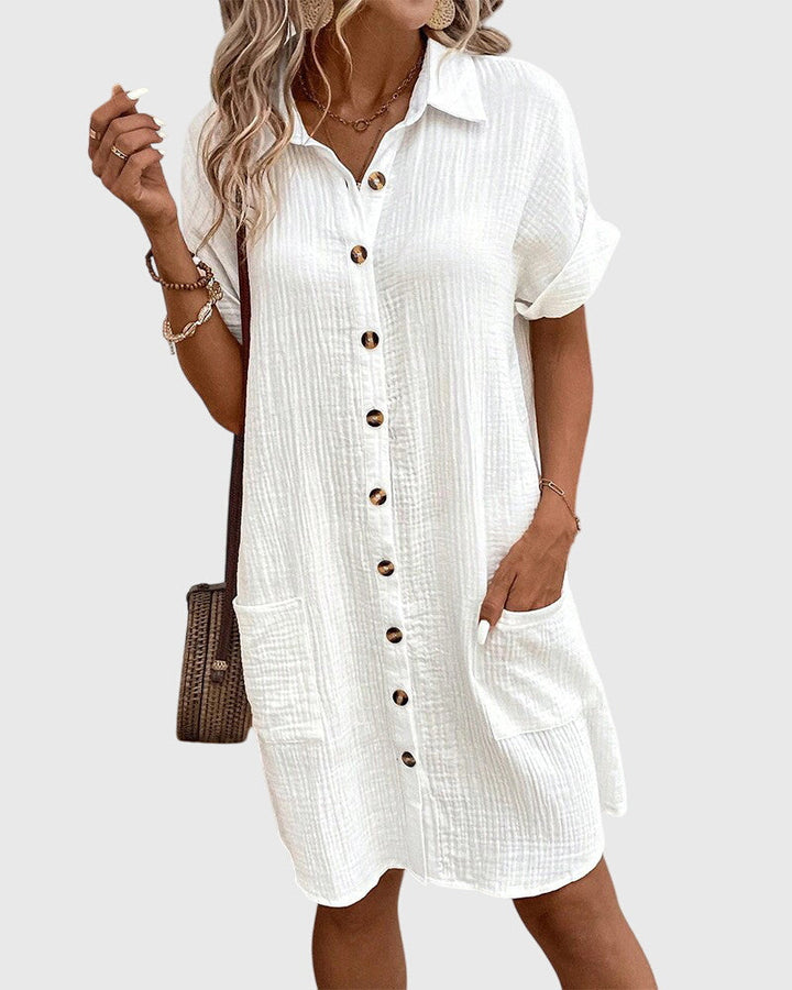 Vestido fluido de verano para mujer, ligero y casual. Aporta confort y estilo en días cálidos.