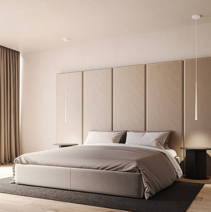 Lámpara colgante LED con luz cálida ajustable. Crea un ambiente acogedor y moderno.