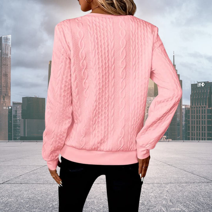 Sudadera de punto suave para mujer. Moda casual versátil, estilo elegante.