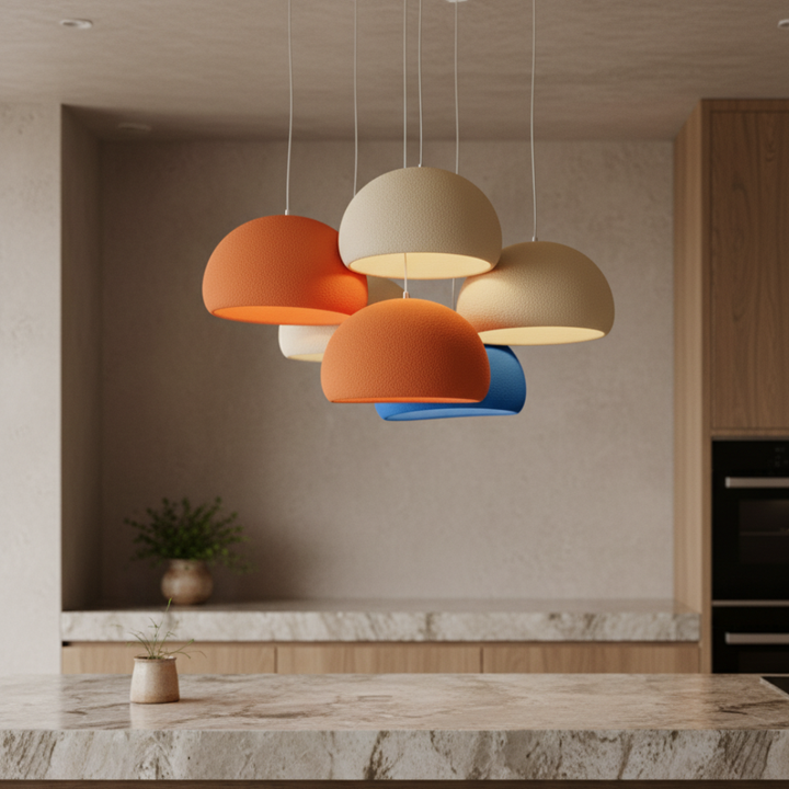 Iluminación ambiental con luminaria escultural Galet Air, un toque moderno para decoración de hogar.
