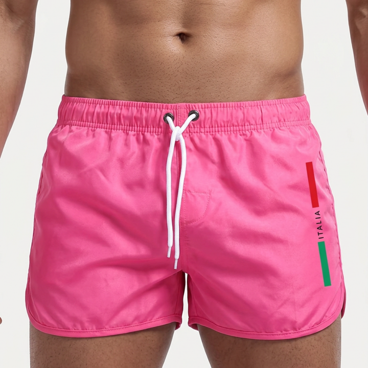 Shorts de baño deportivos para hombre con estampado único, secado rápido.