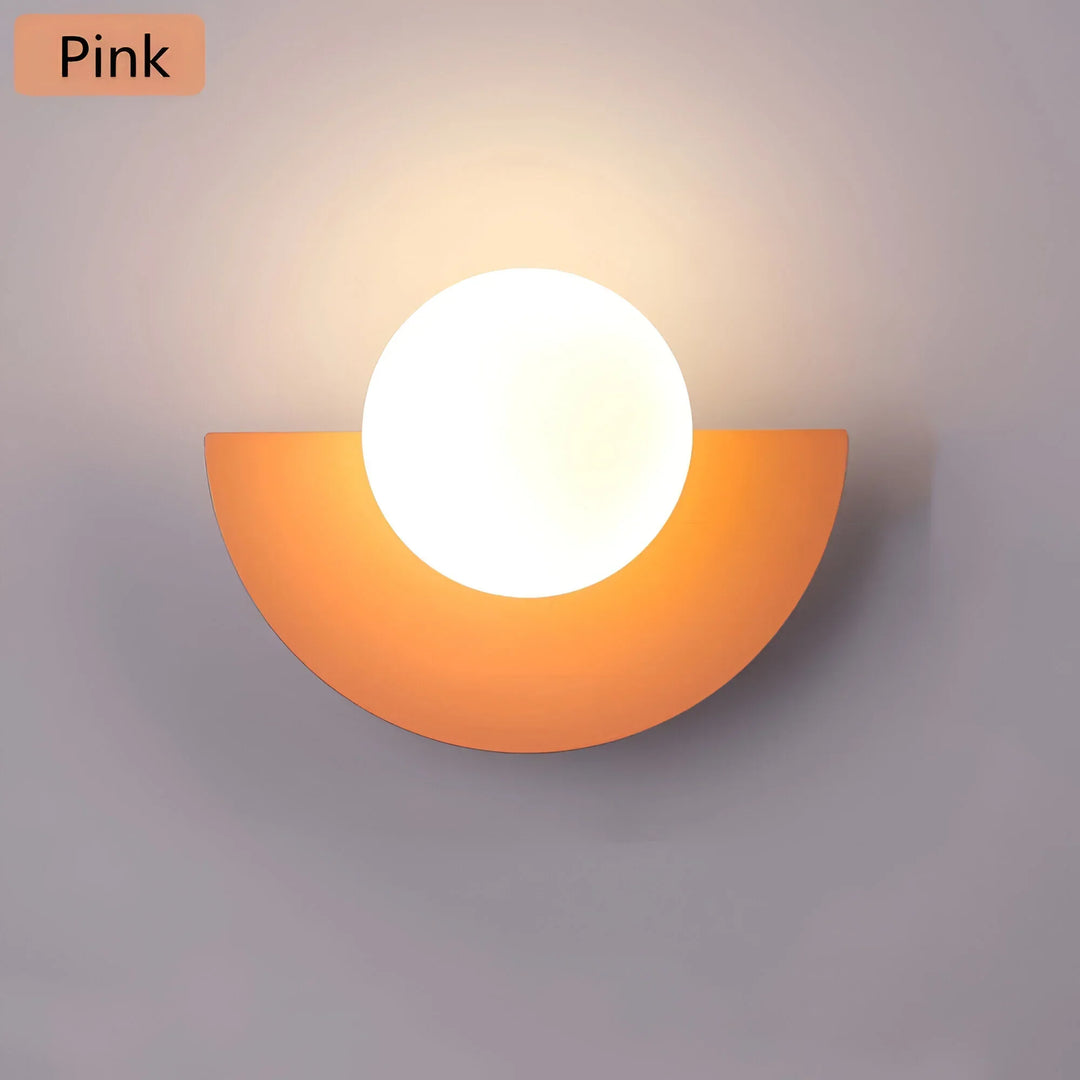 Luz de pared semicircular para ambientes interiores, iluminación moderna que ahorra energía y decora.