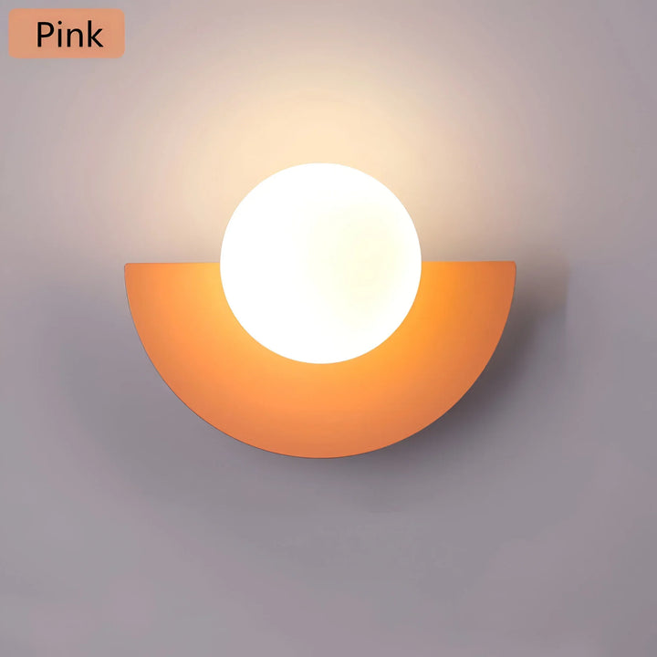 Luz de pared semicircular para ambientes interiores, iluminación moderna que ahorra energía y decora.