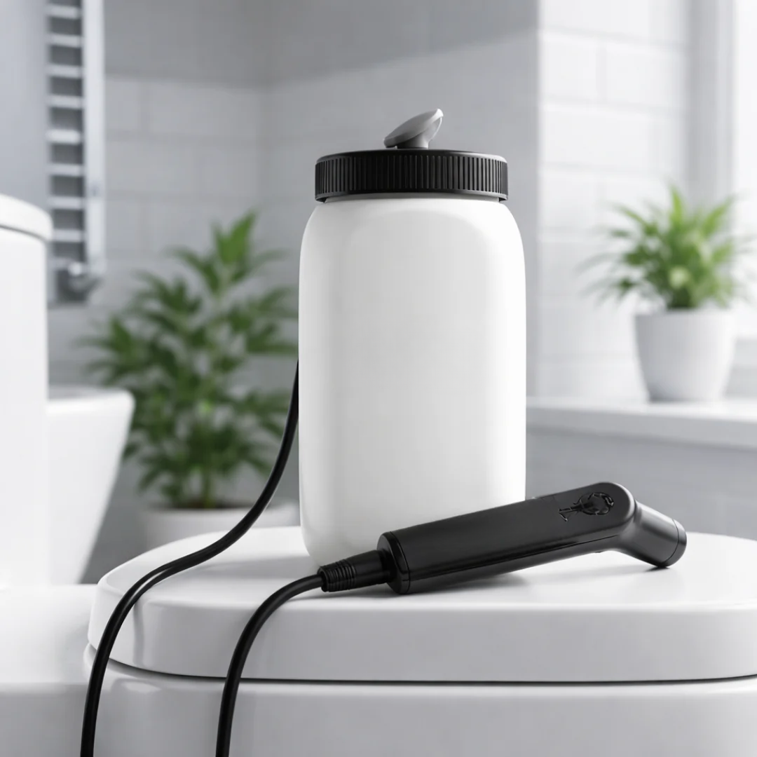 Bidet portátil recargable para higiene personal, ideal para viajes y limpieza en cualquier lugar.