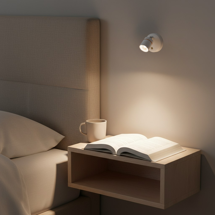 Foco de acento con control remoto, luz regulable para ambiente personalizado en casa.