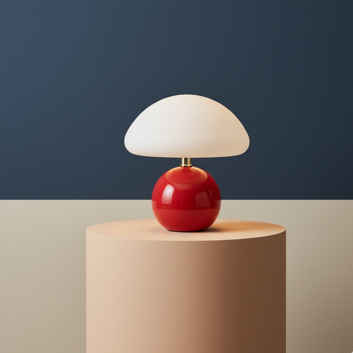 Lámpara hongo LED de mesa en colores vibrantes, acento decorativo con iluminación cálida para el hogar.