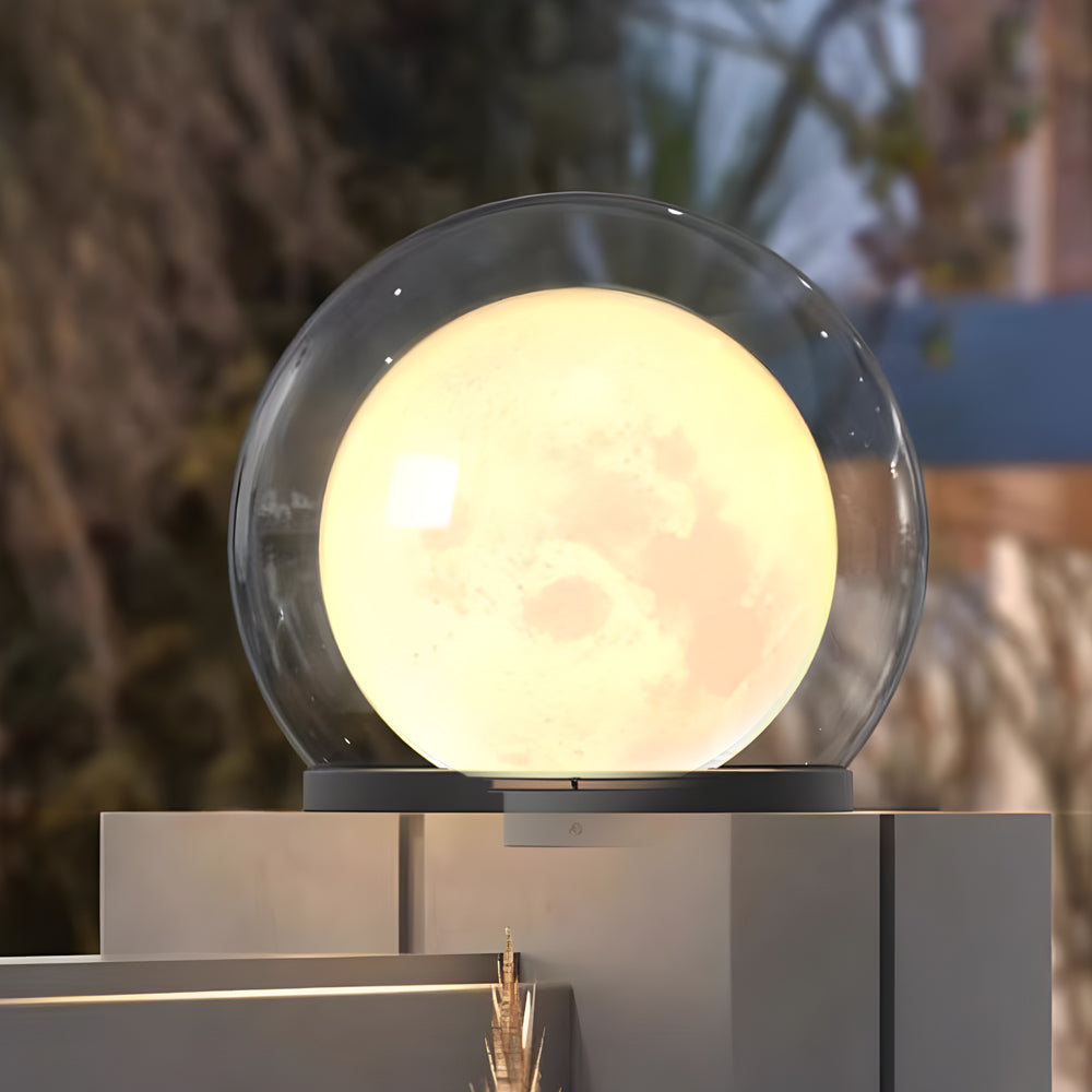 Lámpara LED esférica moderna para jardín. Iluminación exterior resistente IP65, ideal terraza y senderos.