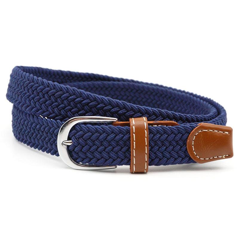 Cinturón de moda unisex trenzado elástico, disponible en variedad de colores para combinar.