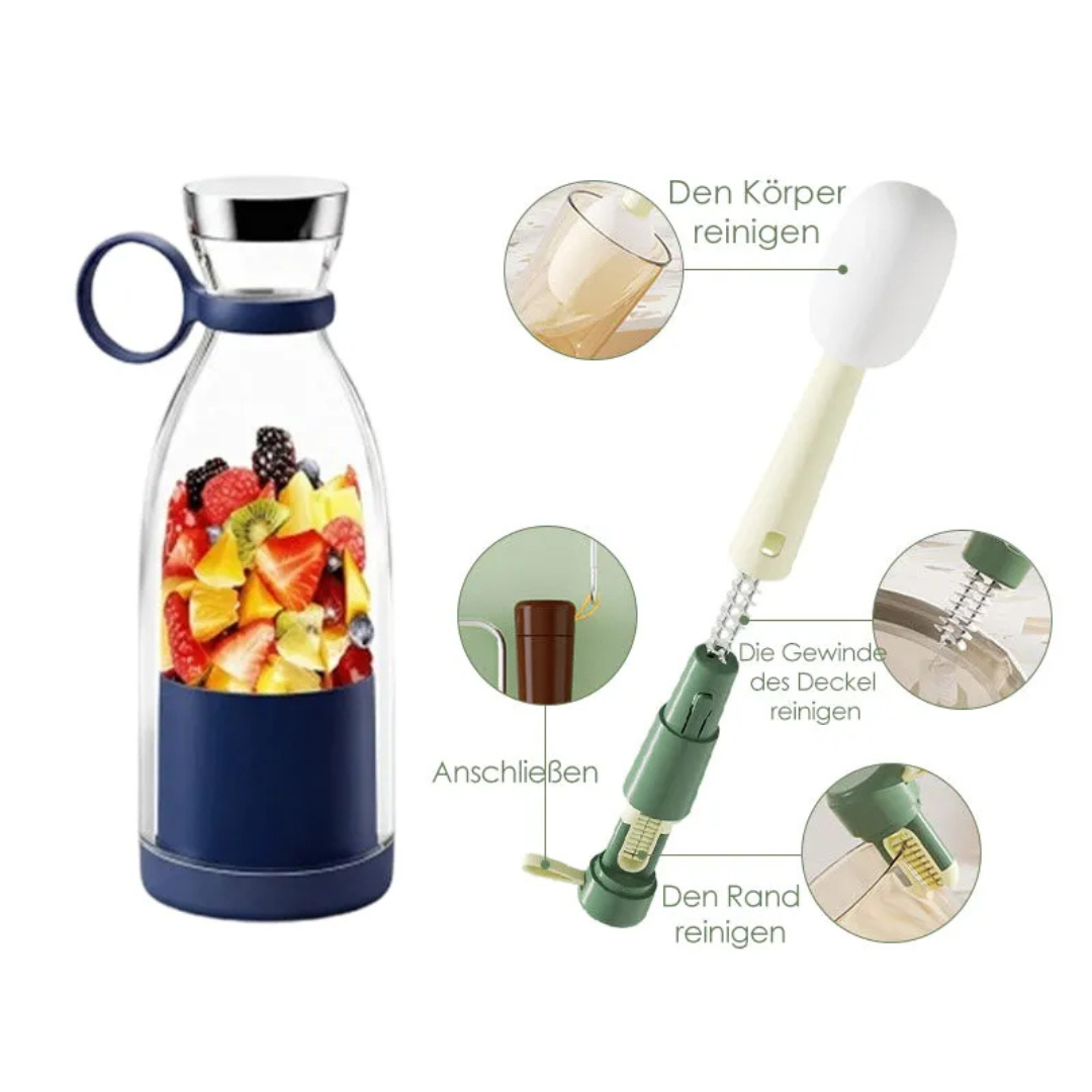 Batidora personal USB ideal para batidos proteicos post-entreno y jugos revitalizantes. Unisex y eficiente.