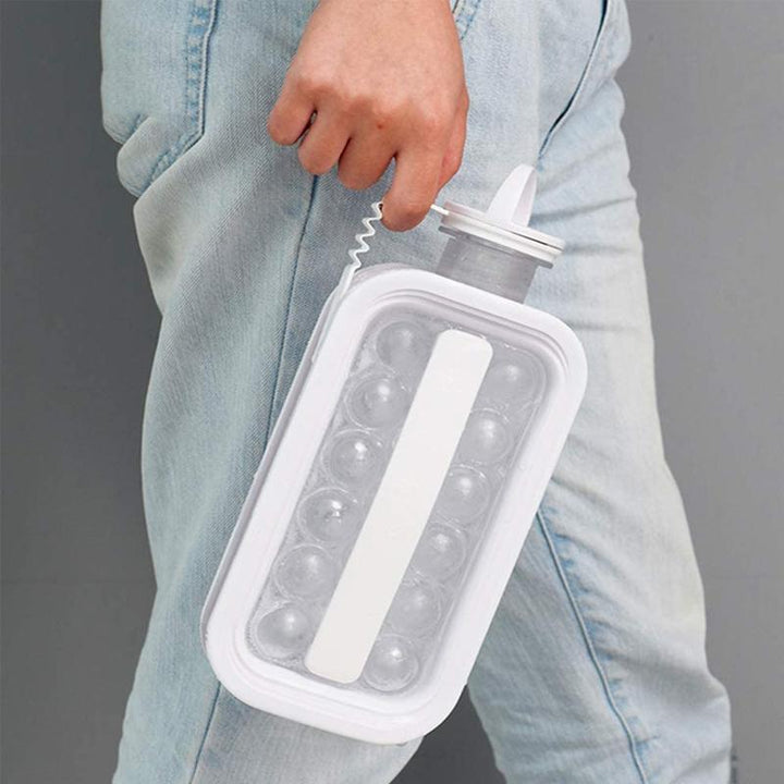 Vaso enfriador portátil para bebidas frías. Molde de hielo integrado para disfrutar en exteriores y de viaje.