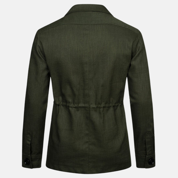 Regalo para hombre: chaqueta clásica con botones y bolsillos. Prenda exterior masculina de estilo atemporal.