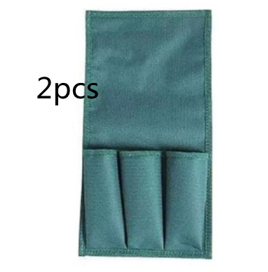 Taburete plegable de jardín con asiento, organizador de herramientas y bolsa, ideal para jardinería exterior.