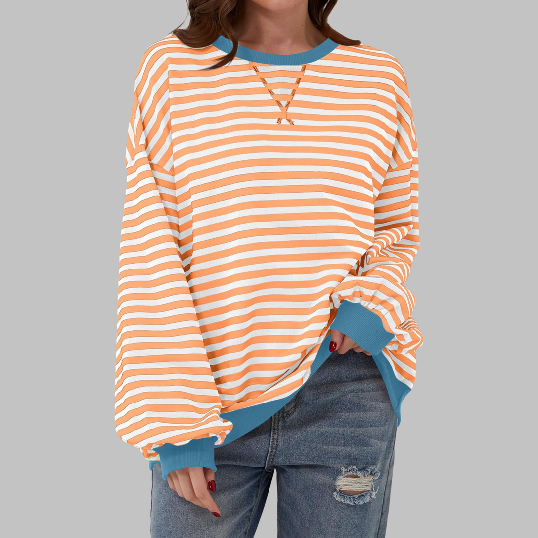 Confort y estilo: sudadera a rayas para mujer, perfecta para cualquier ocasión.