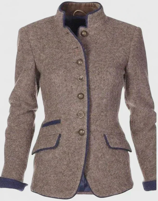 Blazer versátil para mujer, estilo clásico con botones, ideal para combinar looks formales y casuales.