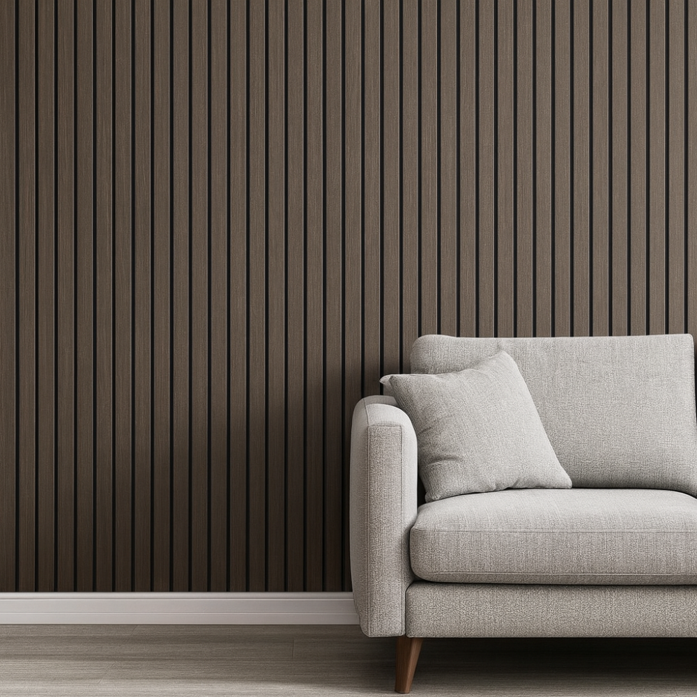 Transforma tu hogar con panel de pared autoadhesivo efecto madera 3D, fácil de instalar y duradero.