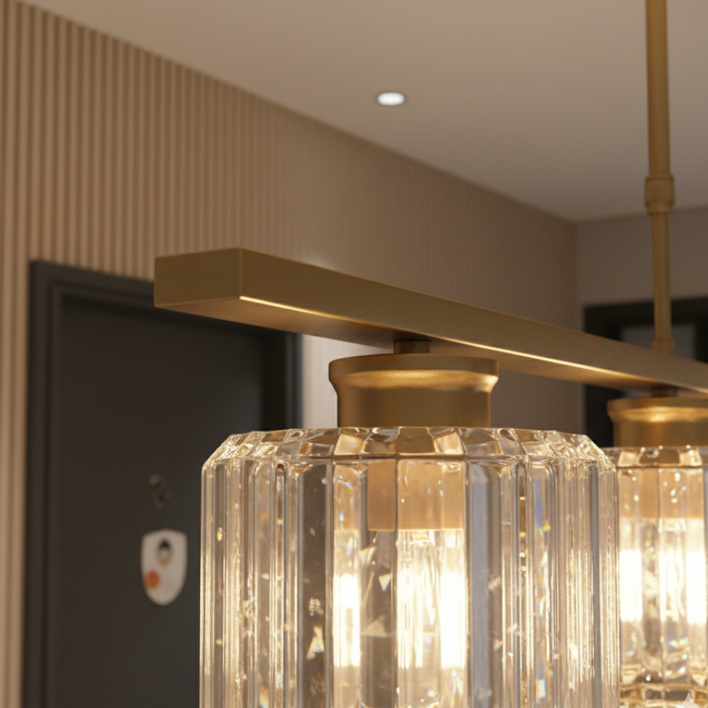 Luz de techo colgante para cocina, estilo Art Decó en negro, realza la decoración.