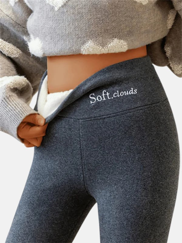 Pantalón de invierno cálido para mujer con forro polar térmico, ideal para el frío.