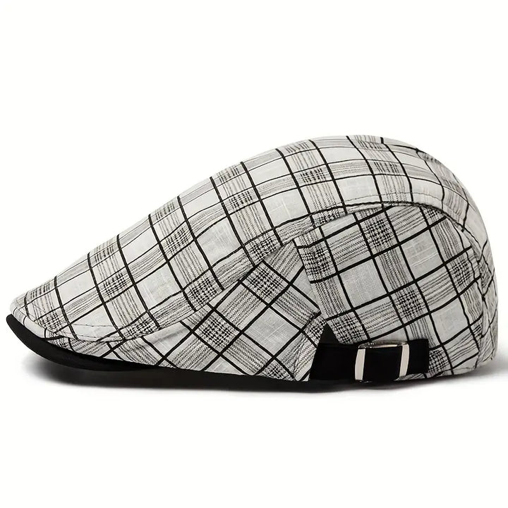 Gorra clásica unisex a cuadros, ajustable, un toque vintage perfecto para cualquier outfit casual.