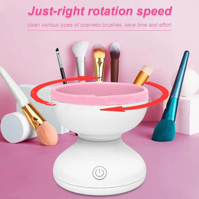 Limpiador eléctrico de brochas para maquillaje, garantiza limpieza profunda y rápida de tus herramientas de belleza.