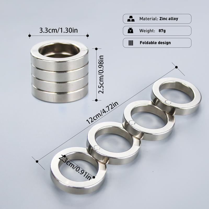 Herramienta fidget portátil: anillo plegable para mejorar la concentración y el bienestar mental contra el estrés.
