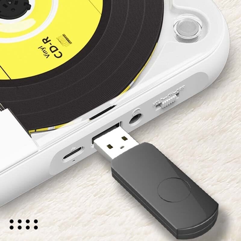Reproductor de CD portátil con batería recargable USB-C, Bluetooth y audio Hi-Fi para horas de música.