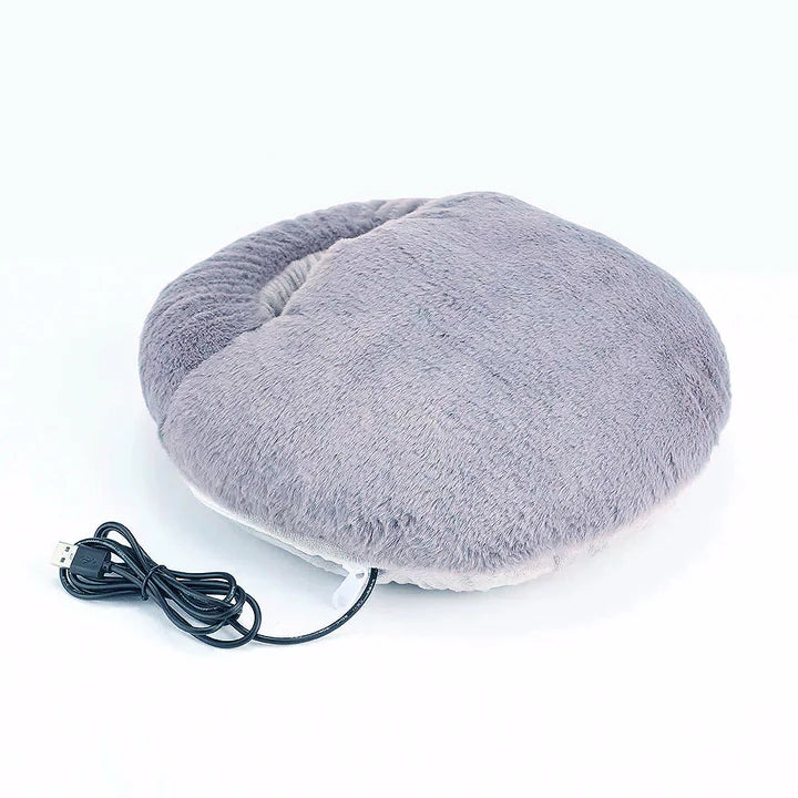 Diseño XL de calentador de pies eléctrico unisex, ofreciendo calor envolvente para pies fríos, lavable y práctico.