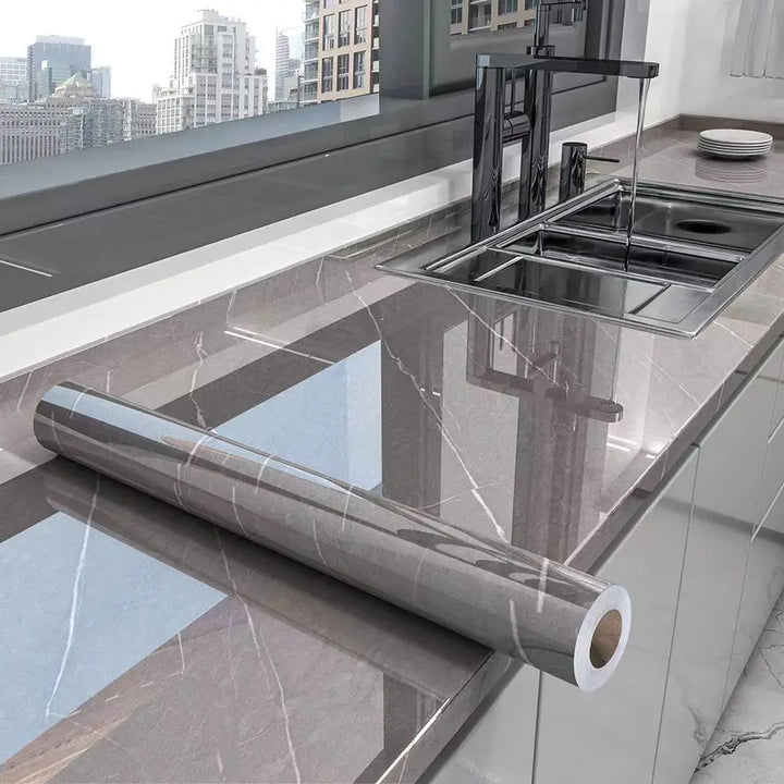 Film impermeable mármol para baño, protege contra la humedad y el vapor.