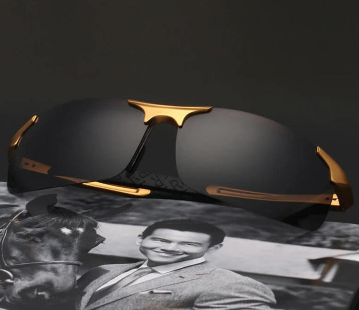 Gafas de sol polarizadas de hombre con montura de aluminio y lentes de policarbonato. Protección UV400 y anti-reflejo.