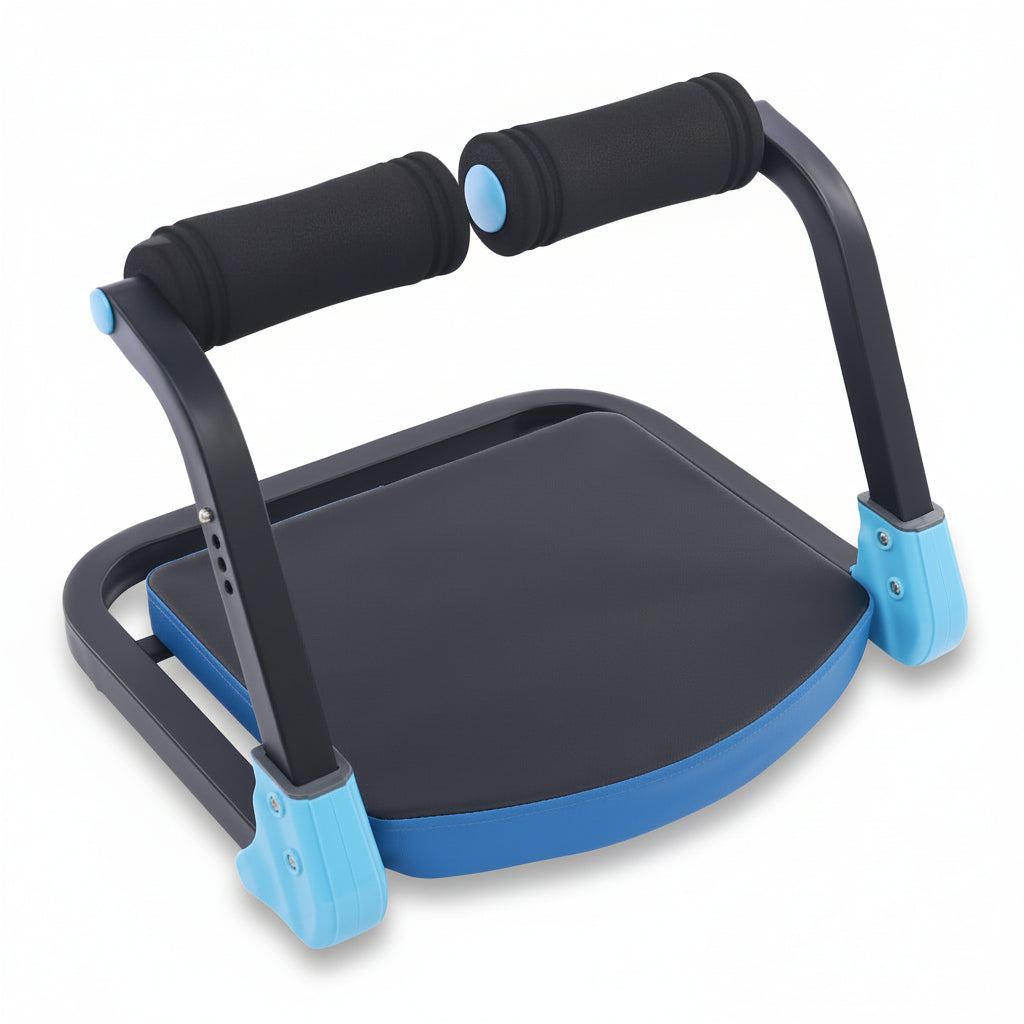 Máquina de ejercicio fitness de abdominales con resistencia ajustable, tonifica músculos del core fácilmente en casa.