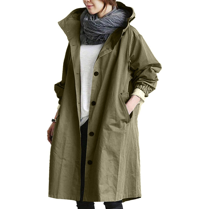 Abrigo gabardina elegante impermeable para mujer, estilo moderno de invierno y otoño.