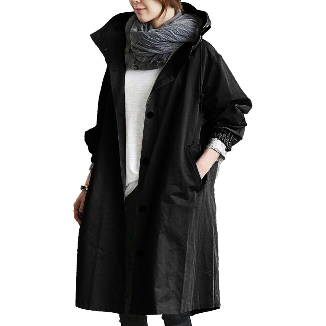 Chaqueta gabardina larga impermeable para mujer, protección contra lluvia en invierno.