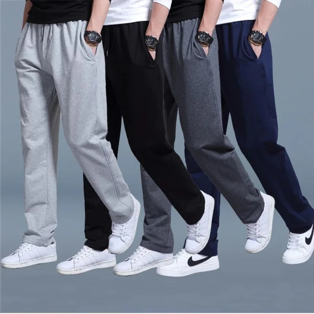 Pantalón chándal hombre de algodón, cómodo estilo urbano. Versátil para deporte o loungewear.
