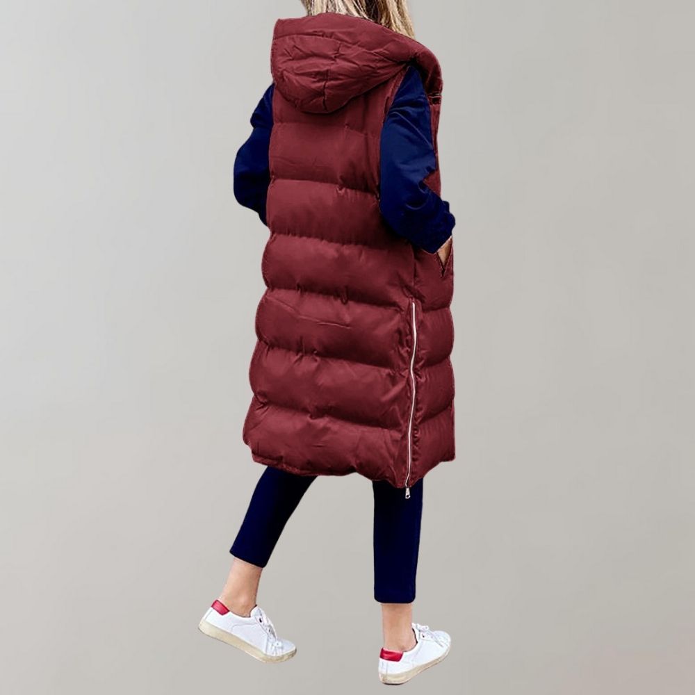 Abrigo sin mangas para mujer, ligero y cómodo, esencial para el frío del invierno.
