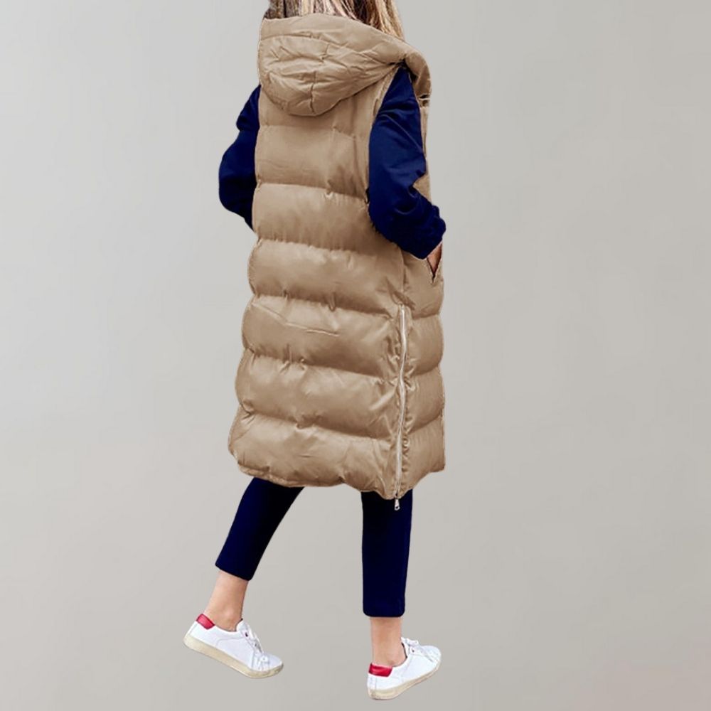 Chaleco casual de mujer, versátil, sin mangas, perfecto para vestir con estilo en invierno.