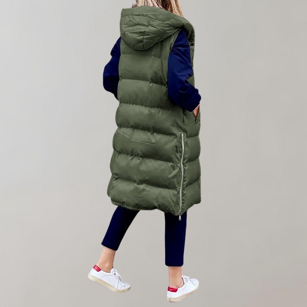 Chaqueta sin mangas de invierno para mujer, ligera, cálida y muy versátil.