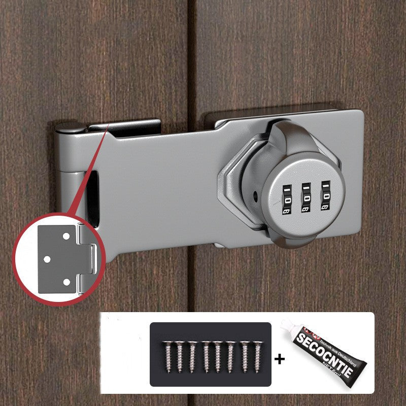Cerradura digital de seguridad con contraseña universal, sin perforaciones para instalación fácil en hogar u oficina.