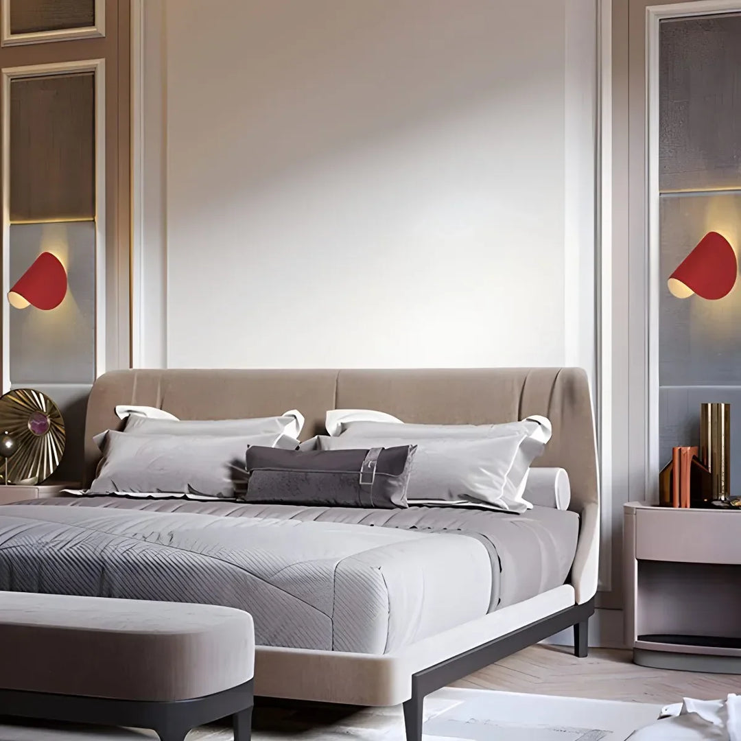 Iluminación de pared para dormitorio, aplique moderno con foco ajustable.