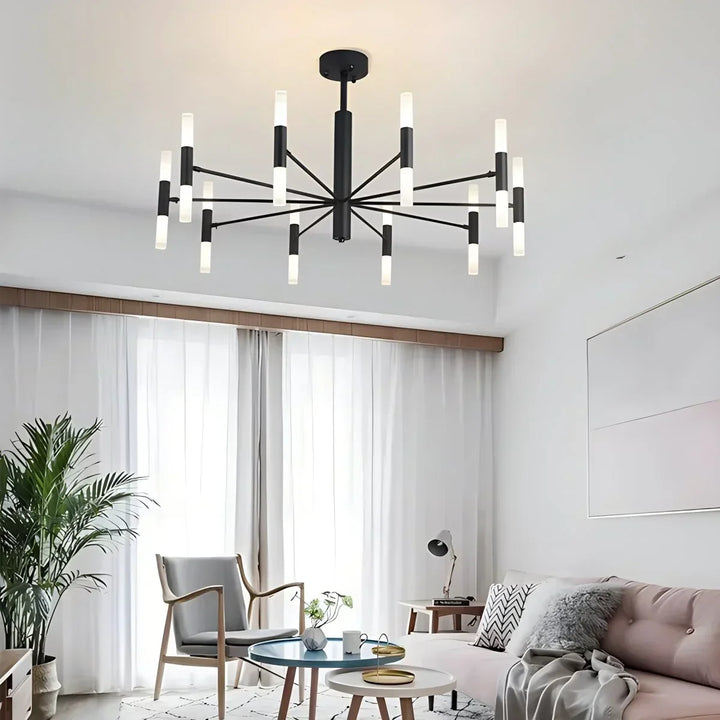 Lámpara de araña redonda ajustable, estilo moderno y elegante para cualquier habitación.