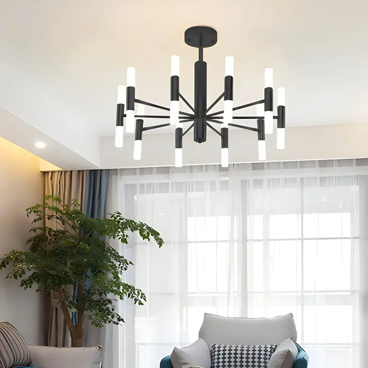 Lámpara circular LED de techo, araña moderna con altura ajustable para cualquier espacio.