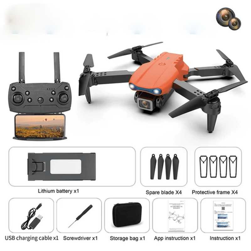 Drone 4K UHD para fotografía aérea y grabación de vídeo, con vuelo largo y evasión de obstáculos inteligente.