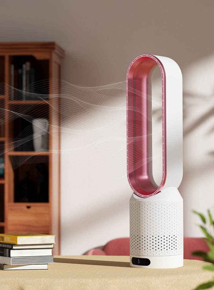 Ventilación de torre sin aspas para el hogar, silencioso, moderno y con tecnología avanzada de frescor.