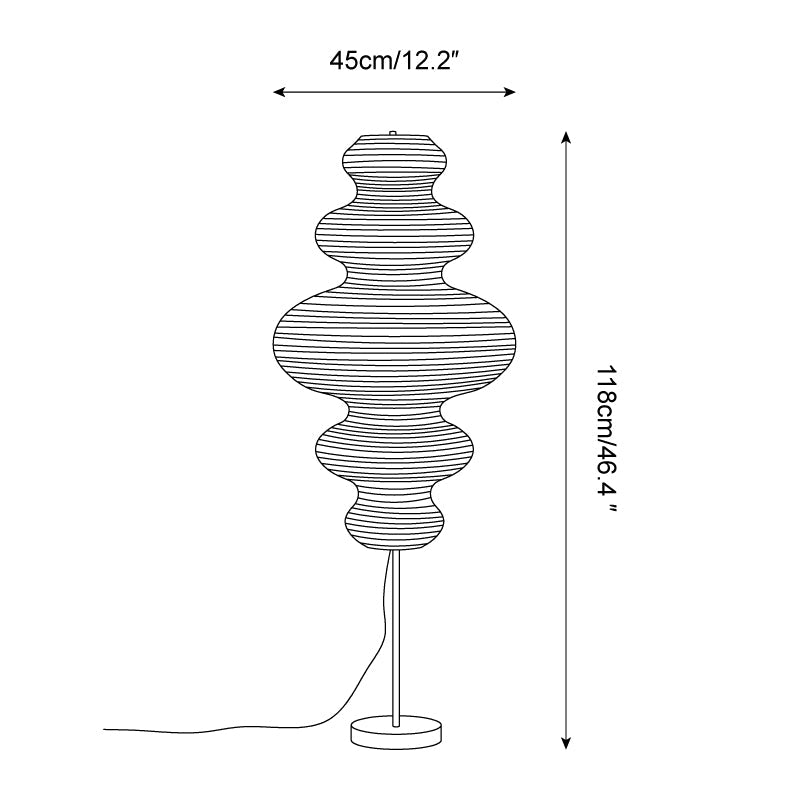 Lámpara de pie Akari Jun. Minimalista, hecha a mano, con luz ambiental perfecta para decoración del salón.